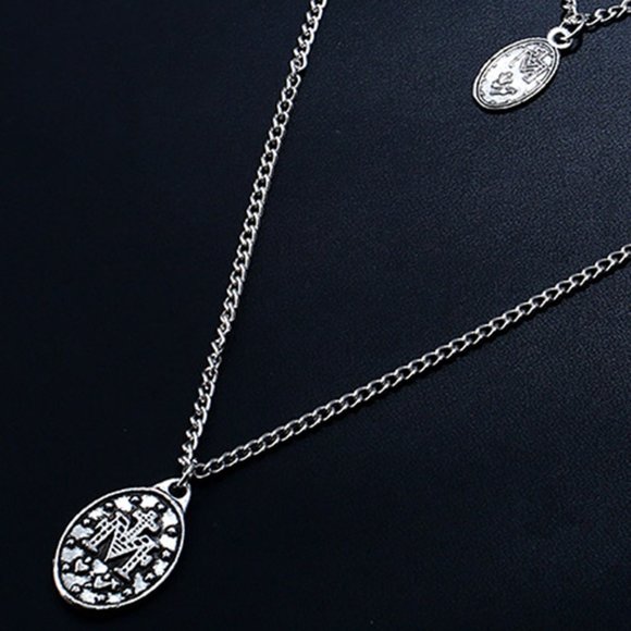 Virgin Mary Multi-Layered Silver Necklace - Picture 6 of 7